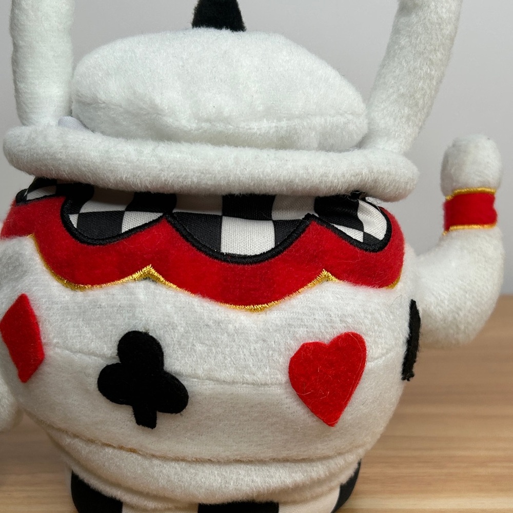 Spirit Halloween Tea Pot Purse Plush Red White Black Novelty Bag Hearts Spade - Picture 7 of 16